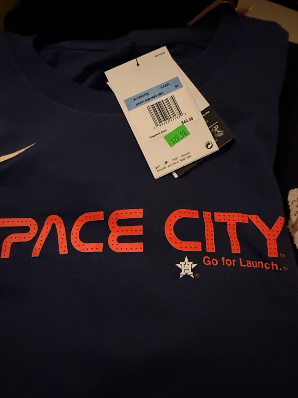 Nike Navy T-shirt with Orange 'SPACE CITY' Print
